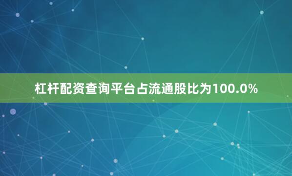 杠杆配资查询平台占流通股比为100.0%